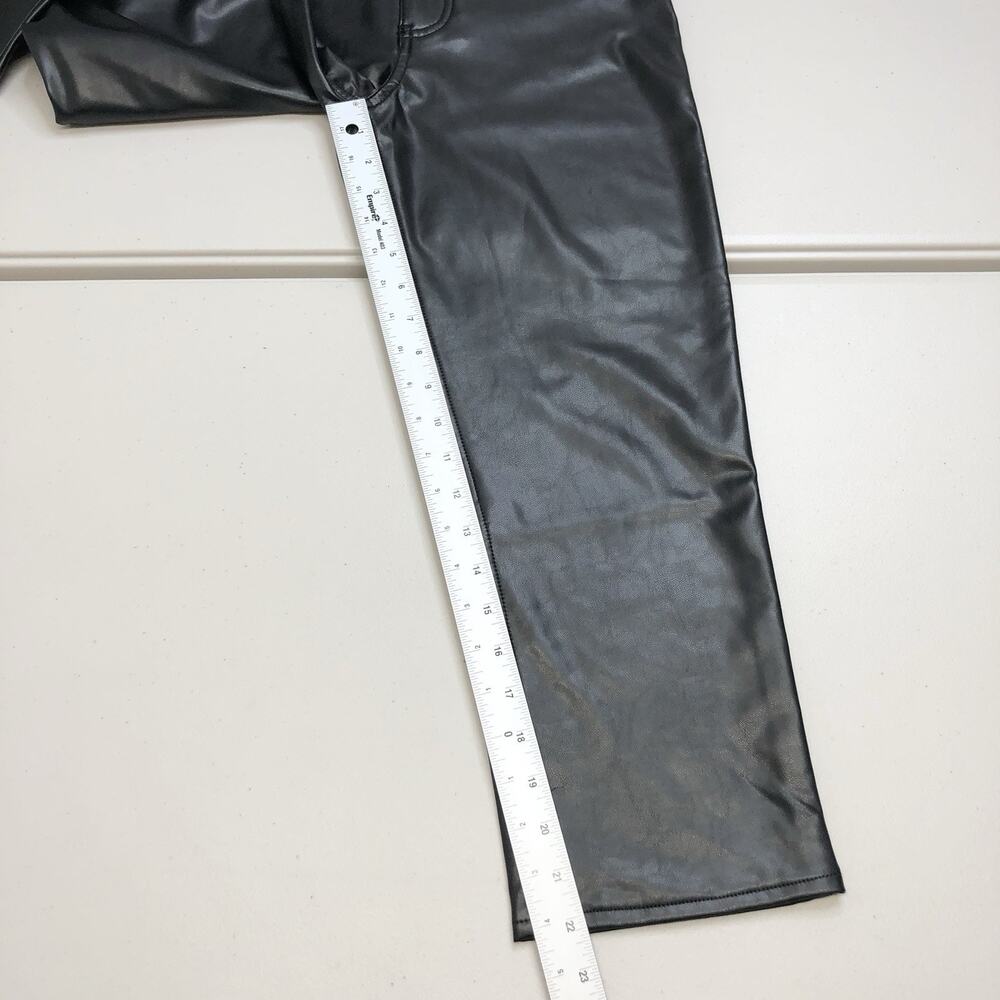Abercrombie Fitch Vegan Leather Straight Ultra High Rise Curve Love Pants 25 - Picture 4 of 11